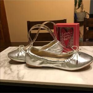 Sam Edelman Felicia Silver Ballet Flats Size 4